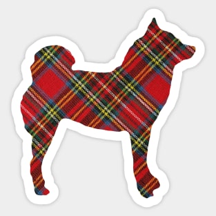 Lilly the Shiba Inu Silhouette - Tartan on White Sticker